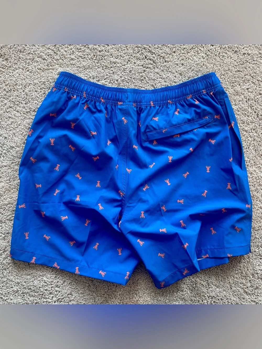 Bonobos Men’s Small Blue W/lobster Pattern Small 7in Inseam Swim Trunks. NWT
